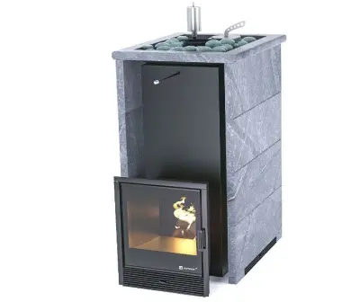 Фото Печь «Геленджик» в трехстороннем кожухе с открытым верхом Талькохлорит в магазине Woodson