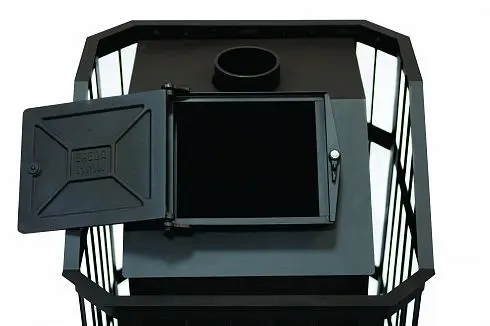 Фото Печь банная "Сибирь" с закрытой каменкой. Панорамная дверца в магазине Woodson