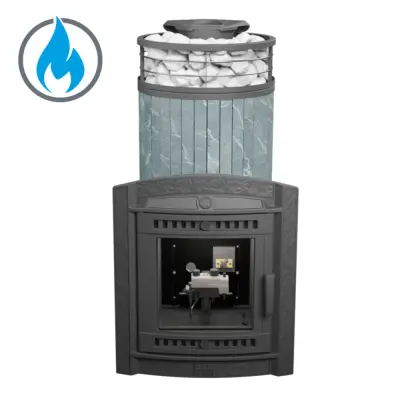 Фото Печь банная "Атмосфера XL" Талькохлорит ламель+сетка с газовой горелкой в магазине Woodson