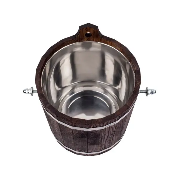 Обливное устройство Woodson с нержавеющей вставкой, 12 л., дуб в тёмном
