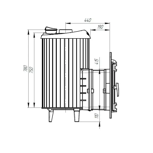 Фото Печь банная "Атмосфера XL (Про)" в ламелях "Окаменевшее дерево" перенесённый рисунок в магазине Woodson