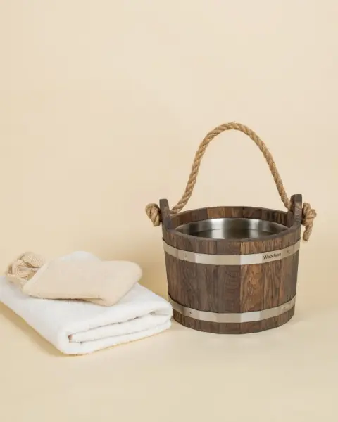 Шайка Woodson с нержавеющей вставкой, 4,5 л., дуб в темном