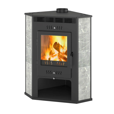 Фото Печь-Камин ASTON 11кВт (180 м3) угловой Ø 150мм (Талькохлорит) в магазине Woodson