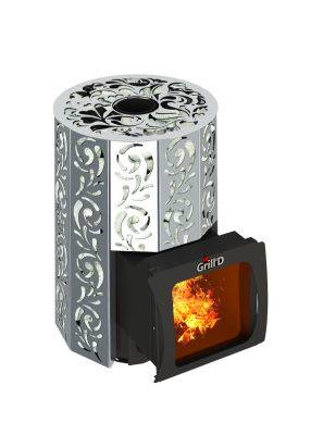 Фото Дровяная банная печь Grill'D Violet Steel Short Window Max в магазине Woodson