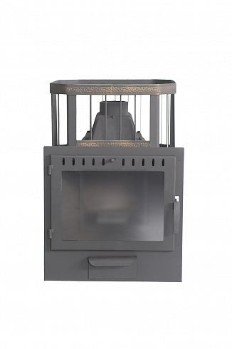 Фото Печь банная чугунная "Сибирь-24". Панорамная дверца (Сетка) в магазине Woodson