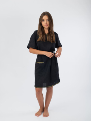 Платье банное Woodson, чёрный лён (42)