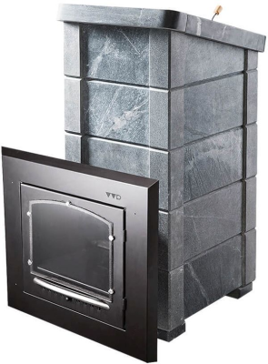 Фото Печь Сударушка Семейная РК ЧД (облицовка талькохлорит, с фасками) в магазине Woodson