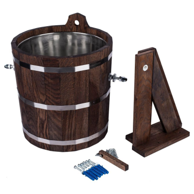 Обливное устройство Woodson с нержавеющей вставкой, 20 л., дуб в тёмном