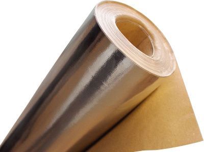 Фольга алюминиевая на Крафт бумаге 50 мкм/ 18 кв.м.         