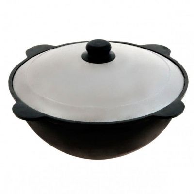 Казан плоское дно 10л с крышкой