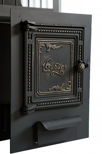 Фото Печь банная чугунная "Сибирь-20". Универсальная чугунная дверца (Сетка) в магазине Woodson