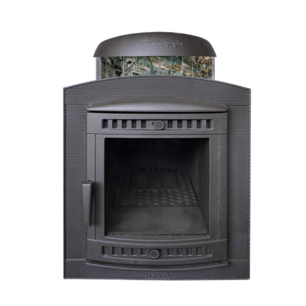 Фото Печь банная "Атмосфера" в ламелях "Жадеит" перенесённый рисунок в магазине Woodson