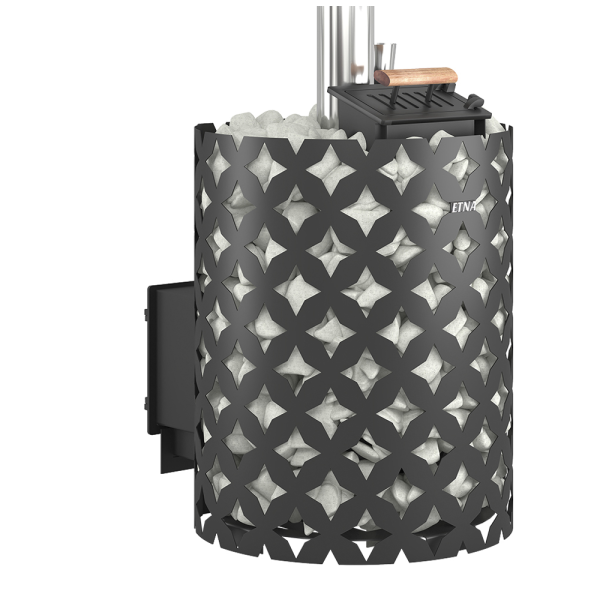 Фото Чугунная печь для бани ЭТНА Стандарт 24 (Панорама) "М" Закрытая каменка в магазине Woodson