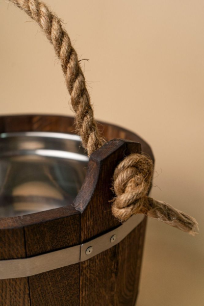 Шайка Woodson с нержавеющей вставкой, 10 л., дуб в темном