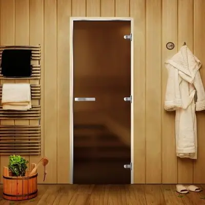 Дверь Сауна Люкс бронза MATELUX 1900*700, R, осина