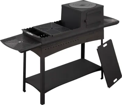 Мангал разборный Сталь-Мастер L с печью под казан (3мм)