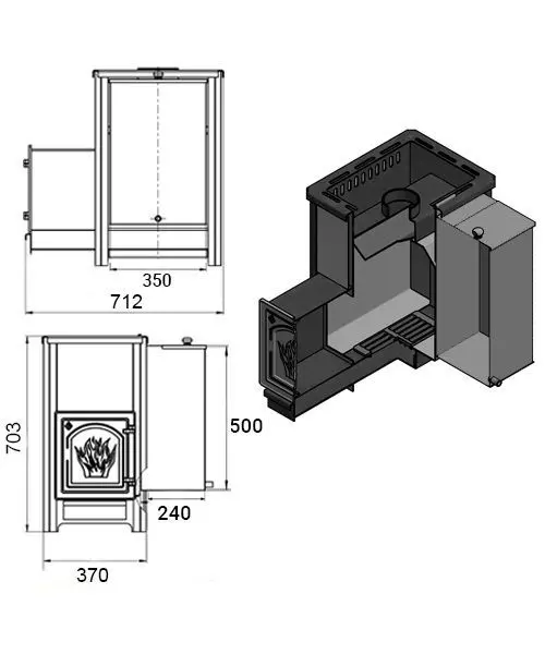 Фото Печь ВЕЗУВИЙ Русичъ «АКВА» 22 (ДТ-4) в магазине Woodson