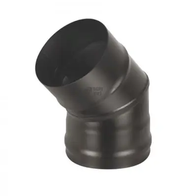 Grill`D Отвод 45° 3 сегмента AISI 430 0,8мм (D115 ), черный (термостойкая краска)